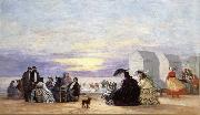 Eugene Boudin Beach Scene at Sunse oil painting artist